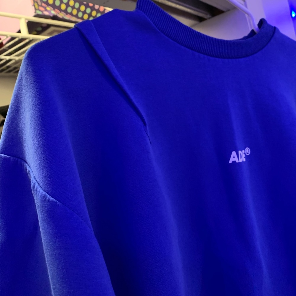 ADER ERROR OVERSIZED BLUE CREWNECK